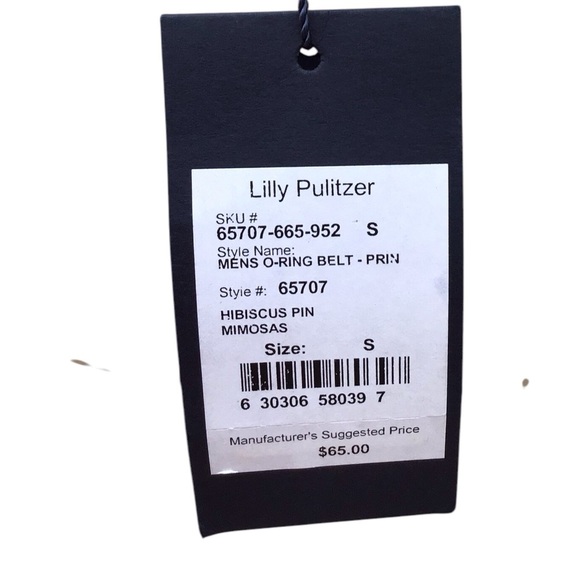 Lilly Pulitzer Hibiscus Pink Men’s O- Ring Belt Size Small - Picture 5 of 6